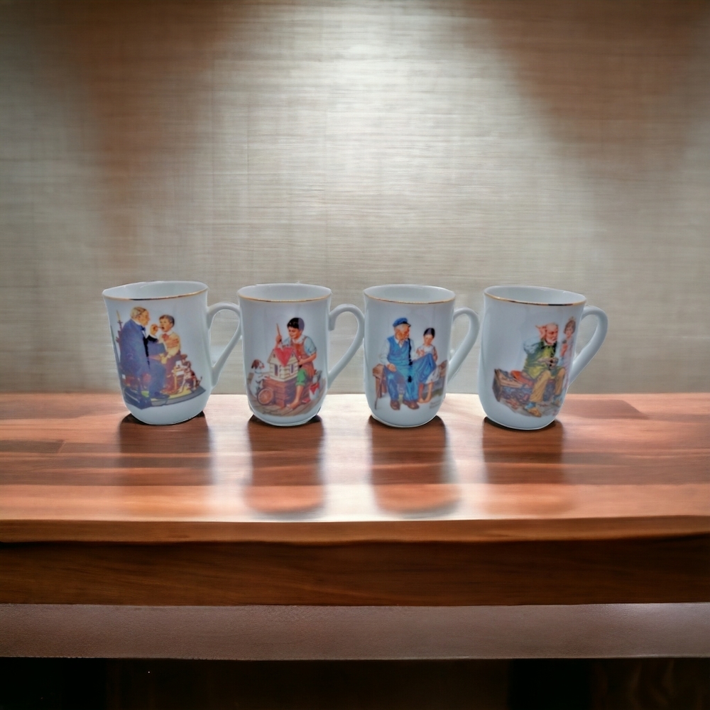 Norman Rockwell Collectors Cups